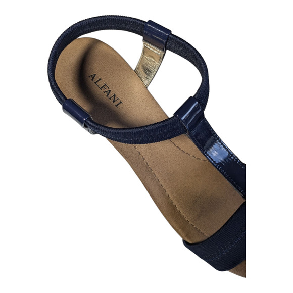 Alfani - Women's Step 'N Flex Voyage Wedge Sandals - Navy - Size 6M-With Box - Picture 4 of 6